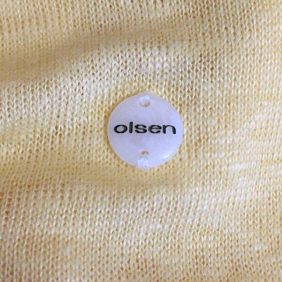 Olsen Cosima Media Sun-Yellow Relaxed Fit 100% Linen Tunic T-Shirt - Picture 9 of 12